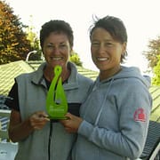 Carolyn Margan coaching another Ironman winner. She loves using Rapid Recovery Sports Repair for all her elite athletes to treat their pain and injuries.