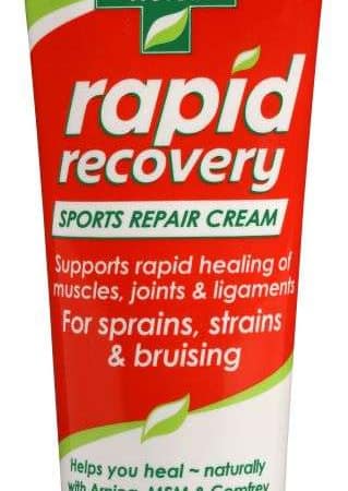 Rapid Recovery Sports Repair Arnica Cream with MSM and Comfrey leaf for fast acting support & recovery of sprains and strains & bruising of muscles joints and ligaments