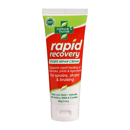 Best Arnica Cream NZ - Rapid Recovery Sports Repair with 96mg/g of active ingredients including arnica tincture traditionally used for Bumps, bruises, contusions, hematoma, heamatoma, sprains, strains, muscle aches swollen joints, myalgia, DOMS, Delayed Onset Muscle Soreness warm up and recovery, sports massage before and after exercise.